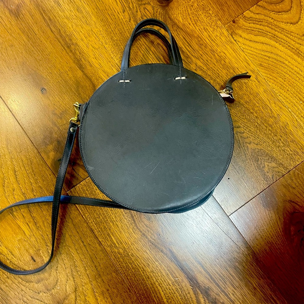 Clare V. Petit Alistair Smooth Black Leather Crossbody Bag